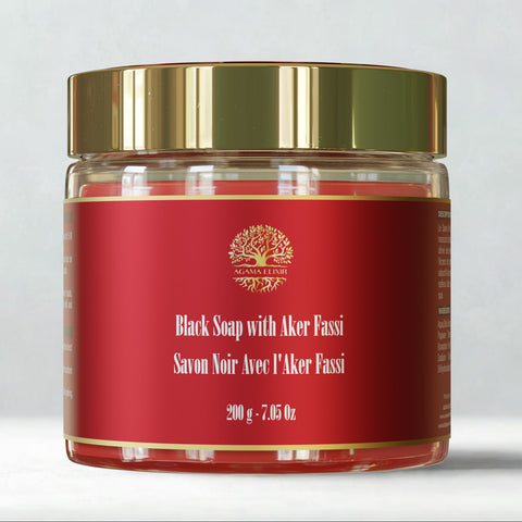 Moroccan Organic black soap with Aker Fassi