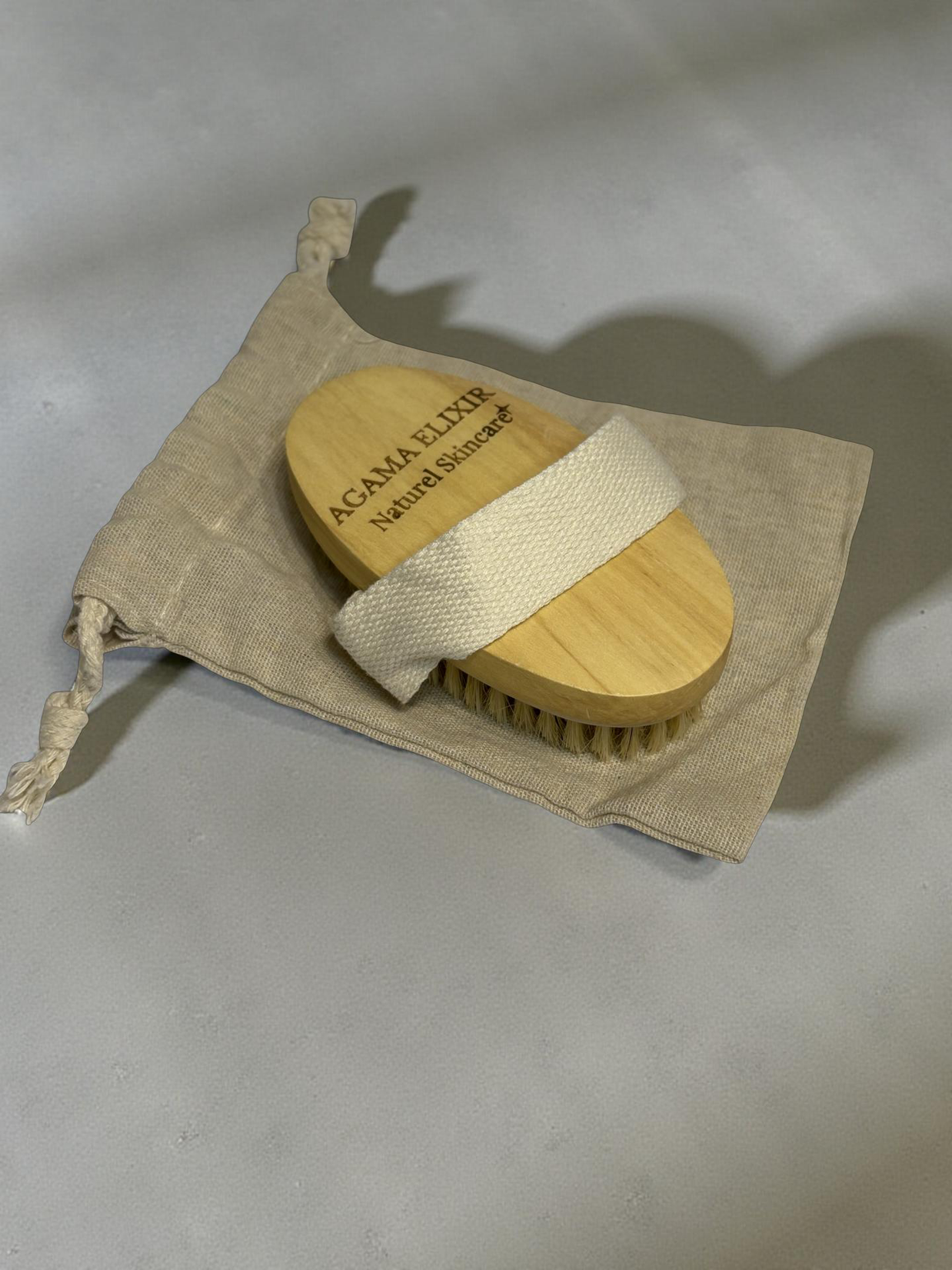 Natural dry body brush body exfoliation tool Agama Elixir